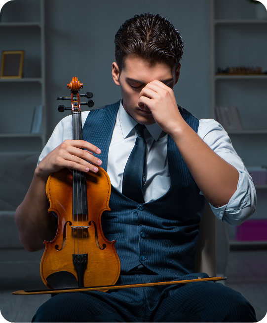 Unhappy violinist